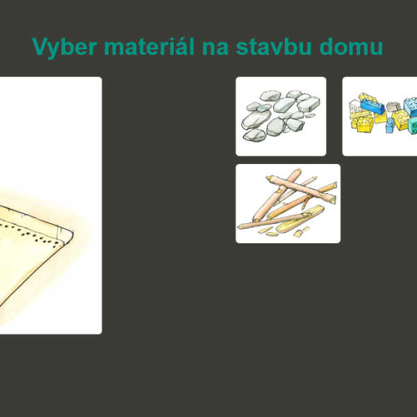 Přiřazování stavebních materiálů a dalších částí budovy k půdorysu stavěného domu.